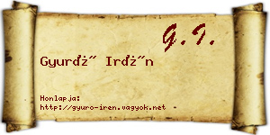 Gyuró Irén névjegykártya